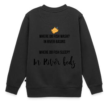 D'où le poisson se laver? - Sweat Premium enfant bio - noir - Dos - AI Model Kid Female (0cm)