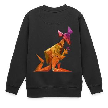 kangourou - Sweat Premium enfant bio - noir - Dos - AI Model Kid Female (0cm)