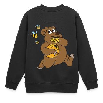 abeilles ours de miel abeilles ours brun - Sweat Premium enfant bio - noir - Dos - AI Model Kid Female (0cm)