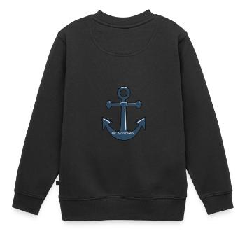 Anker - Kinder Premium Organic Sweatshirt - Schwarz - Hinten - AI Model Kid Female (0cm)