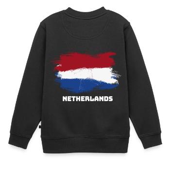 Niederlande Holland Fahne Flagge - Kinder Premium Organic Sweatshirt - Schwarz - Hinten - AI Model Kid Female (0cm)
