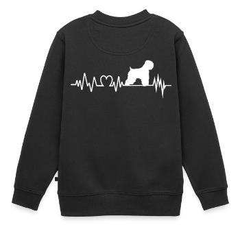 t-shirt Heartbeat irlandais enduit doux Terrier Wheaten - Sweat Premium enfant bio - noir - Dos - AI Model Kid Female (0cm)