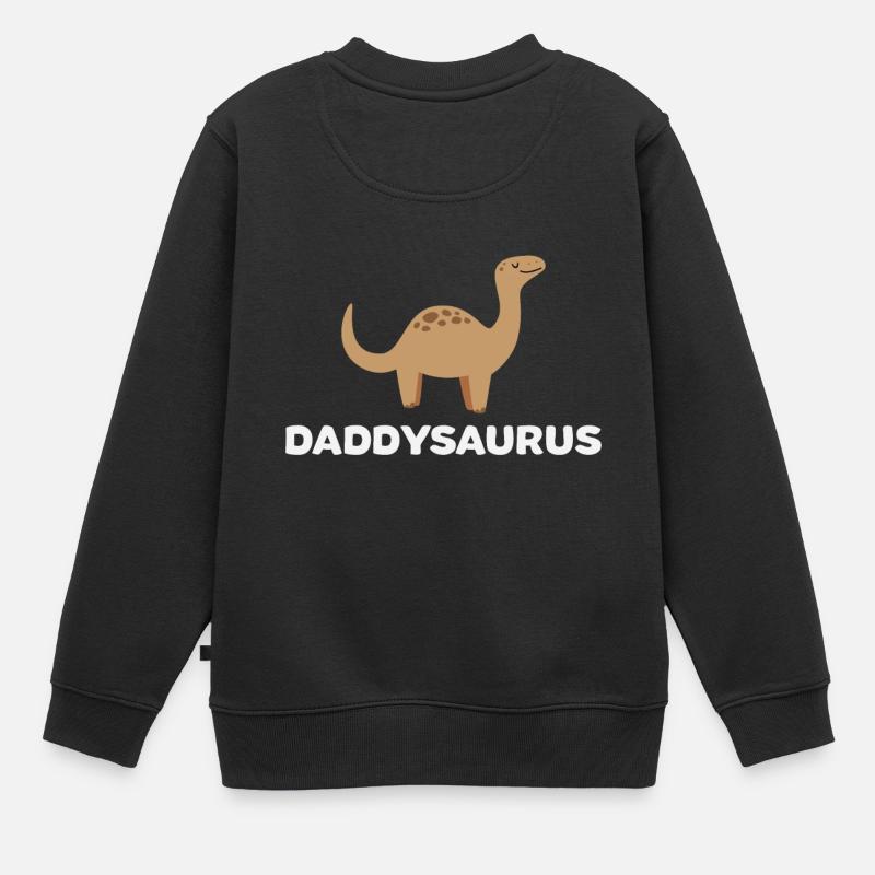 Daddysaurus Funny Dinosaur Daddy Gift - Kinder Premium Organic Sweatshirt - Schwarz