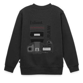 Je photographie en - Sweat Premium enfant bio - noir - Dos - AI Model Kid Female (0cm)