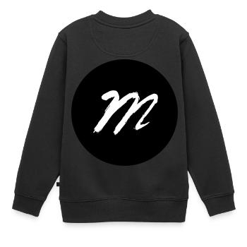 m dans un noir de cercle - Sweat Premium enfant bio - noir - Dos - AI Model Kid Female (0cm)