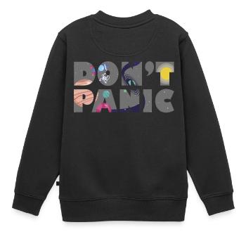 Galaxy Planets Don't Panic Gift - Kinder Premium Organic Sweatshirt - Schwarz - Hinten - AI Model Kid Female (0cm)