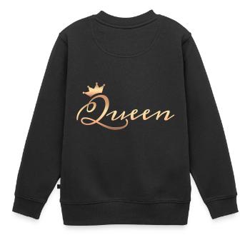 Königin Queen - Kinder Premium Organic Sweatshirt - Schwarz - Hinten - AI Model Kid Female (0cm)