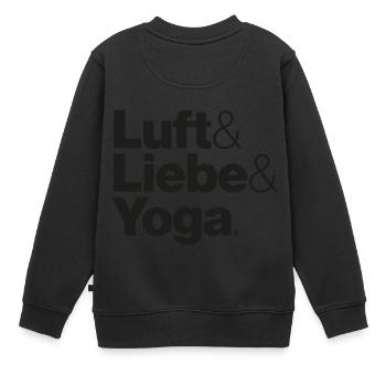 Luft & Liebe & Yoga - Kinder Premium Organic Sweatshirt - Schwarz - Hinten - AI Model Kid Female (0cm)
