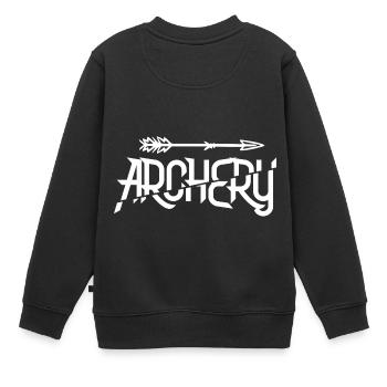 Bogenschießen Bogen Bogensport Schütze Geschenk - Kinder Premium Organic Sweatshirt - Schwarz - Hinten - AI Model Kid Female (0cm)