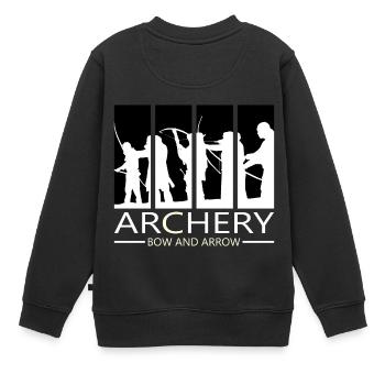 Tir à l'arc Tir à l'arc Bow cadeau Arbalète - Sweat Premium enfant bio - noir - Dos - AI Model Kid Female (0cm)
