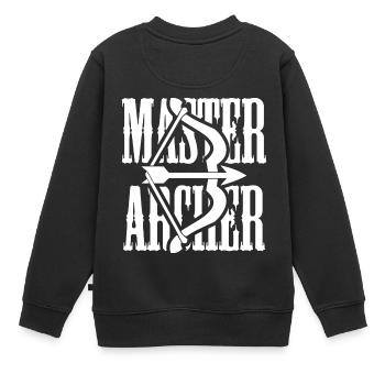 Bogenschütze Bogen Verein Geschenk Bogensport - Kinder Premium Organic Sweatshirt - Schwarz - Hinten - AI Model Kid Female (0cm)