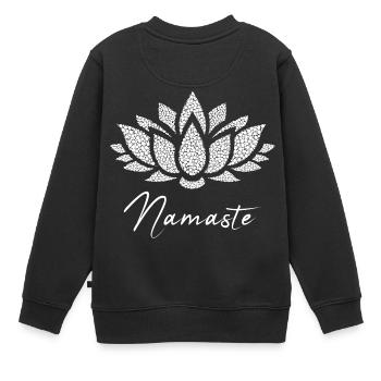 Namaste / Geschenk Idee - Kinder Premium Organic Sweatshirt - Schwarz - Hinten - AI Model Kid Female (0cm)