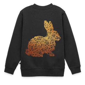 Ostern Hase Häschen Gold Geschenk Geschenkidee - Kinder Premium Organic Sweatshirt - Schwarz - Hinten - AI Model Kid Female (0cm)