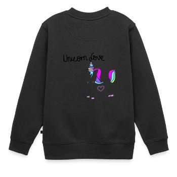 Amour de la licorne - Sweat Premium enfant bio - noir - Dos - AI Model Kid Female (0cm)