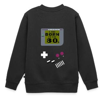 Ich wurde in den 80ern geboren - Kinder Premium Organic Sweatshirt - Schwarz - Hinten - AI Model Kid Female (0cm)