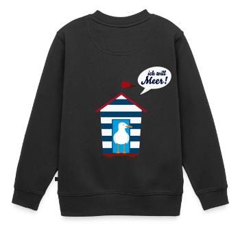 ich will Meer - Kinder Premium Organic Sweatshirt - Schwarz - Hinten - AI Model Kid Female (0cm)