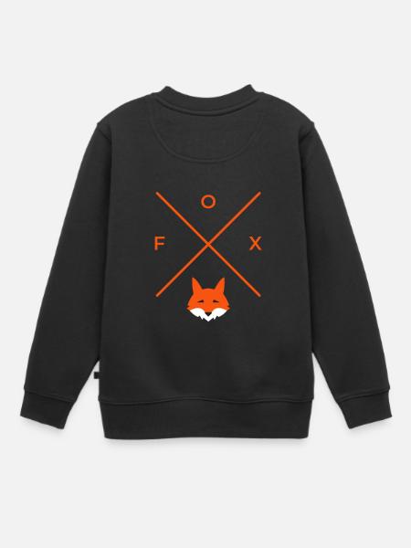 idée animale fox Fuchs cadeau sauvage - Sweat Premium enfant bio - noir