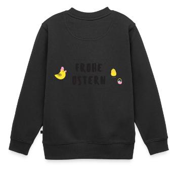 Frohe Ostern - Kinder Premium Organic Sweatshirt - Schwarz - Hinten - AI Model Kid Female (0cm)