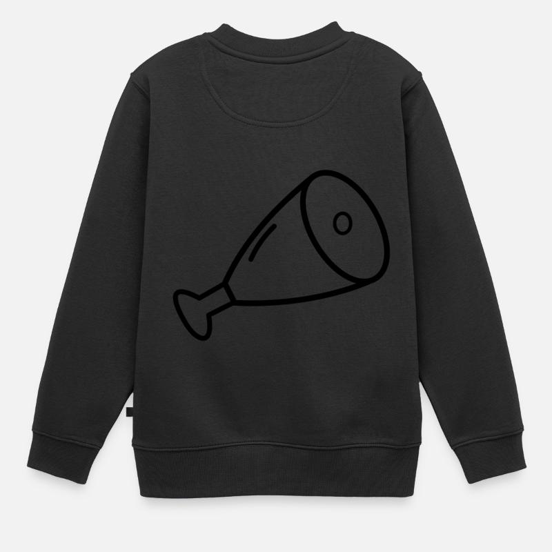 Idée de cadeau de nourriture de jambon de viande de jambon - Sweat Premium enfant bio - noir