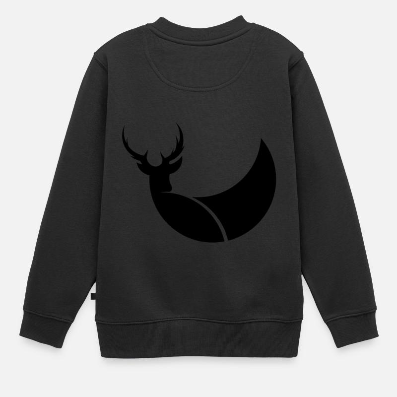 Cerf illustration graphique cadeau idée logo - Sweat Premium enfant bio - noir