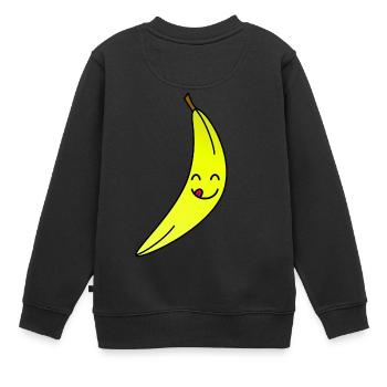 banane - Sweat Premium enfant bio - noir - Dos - AI Model Kid Female (0cm)