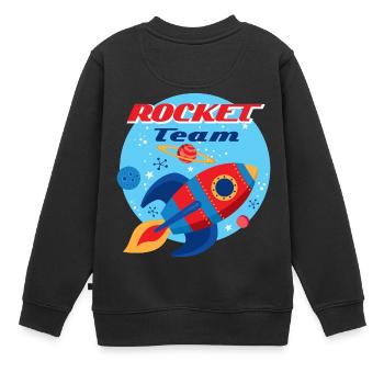 Équipe de fusée - Sweat Premium enfant bio - noir - Dos - AI Model Kid Female (0cm)