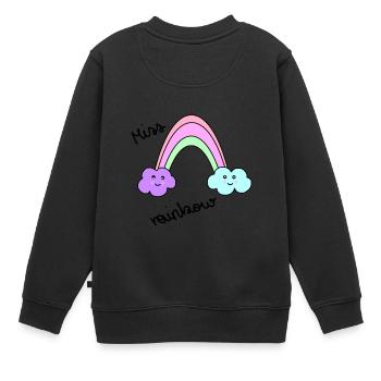 Miss rainbow - Kids Premium Organic Sweatshirt - black - Back - AI Model Kid Female (0cm)