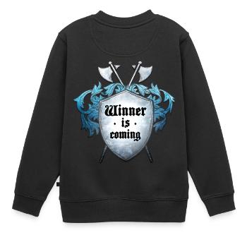 Der Gewinner kommt - Kinder Premium Organic Sweatshirt - Schwarz - Hinten - AI Model Kid Female (0cm)