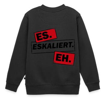 Eskalation - Kinder Premium Organic Sweatshirt - Schwarz - Hinten - AI Model Kid Female (0cm)