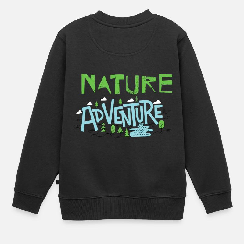 Aventure nature - Sweat Premium enfant bio - noir