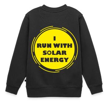 lustiges laufe mit Solarenergie-Design - Kinder Premium Organic Sweatshirt - Schwarz - Hinten - AI Model Kid Female (0cm)