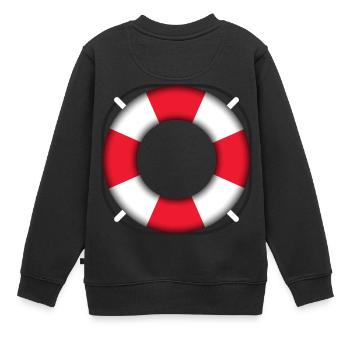 Schwimmring Rettungsring rot - Kinder Premium Organic Sweatshirt - Schwarz - Hinten - AI Model Kid Female (0cm)