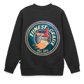 Fiinest Grafix - Retro Brush - Kinder Premium Organic Sweatshirt - Schwarz - Hinten - AI Model Kid Female (0cm)