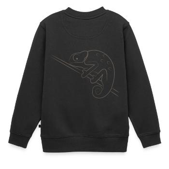 chamaeleon - Kinder Premium Organic Sweatshirt - Schwarz - Hinten - AI Model Kid Female (0cm)