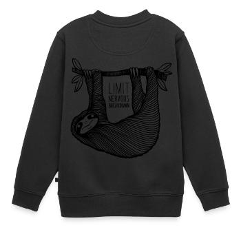 Der faule, tierische, begrenzte Nervenzusammenbruch - Kinder Premium Organic Sweatshirt - Schwarz - Hinten - AI Model Kid Female (0cm)