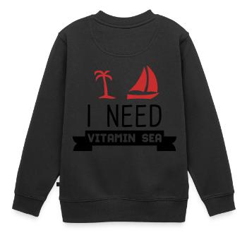 URLAUB - Kinder Premium Organic Sweatshirt - Schwarz - Hinten - AI Model Kid Female (0cm)