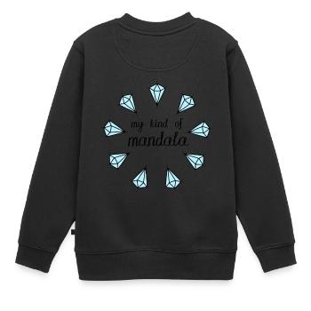 Diamonds are my kind of mandala, T-Shirt - Kinder Premium Organic Sweatshirt - Schwarz - Hinten - AI Model Kid Female (0cm)