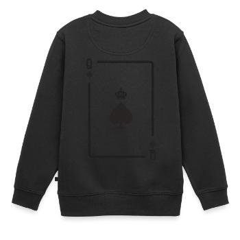 Carte Pik Dame Jeu de cartes Skat Poker Cadeau - Sweat Premium enfant bio - noir - Dos - AI Model Kid Female (0cm)