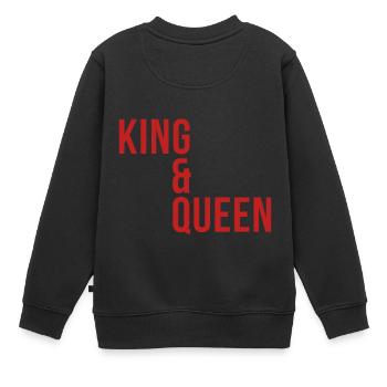 King & Queen - Kinder Premium Organic Sweatshirt - Schwarz - Hinten - AI Model Kid Female (0cm)