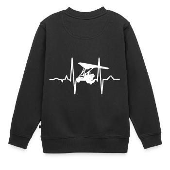 Hang gliding Lifeline Heartbeats - Kinder Premium Organic Sweatshirt - Schwarz - Hinten - AI Model Kid Female (0cm)