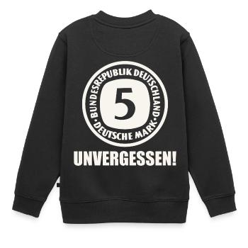 5 Deutsche Mark DM D-Mark Vergangenheit - Kinder Premium Organic Sweatshirt - Schwarz - Hinten - AI Model Kid Female (0cm)
