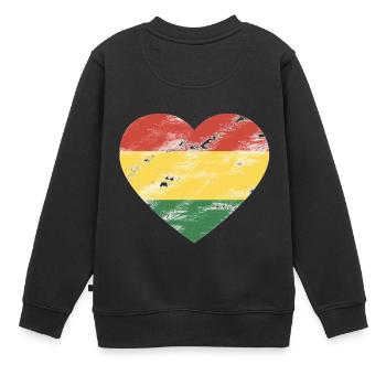 Rasta Herz - Kinder Premium Organic Sweatshirt - Schwarz - Hinten - AI Model Kid Female (0cm)