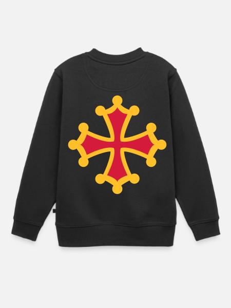 croix occitane - Sweat Premium enfant bio - noir