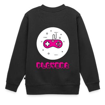 Gamer 2 - Duo Player 1 & 2 amour couple de cadeau - Sweat Premium enfant bio - noir - Dos - AI Model Kid Female (0cm)