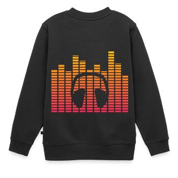 Equalizer Kopfhörer neon Geschenk Hipster Musik - Kinder Premium Organic Sweatshirt - Schwarz - Hinten - AI Model Kid Female (0cm)