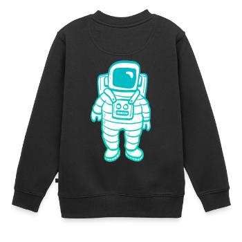 Astronaute clipart - Sweat Premium enfant bio - noir - Dos - AI Model Kid Female (0cm)