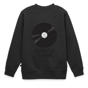 vinyle - Sweat Premium enfant bio - noir - Dos - AI Model Kid Female (0cm)