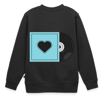 Schallplatte - Kinder Premium Organic Sweatshirt - Schwarz - Hinten - AI Model Kid Female (0cm)
