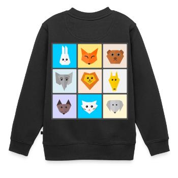 Tiere - Kinder Premium Organic Sweatshirt - Schwarz - Hinten - AI Model Kid Female (0cm)