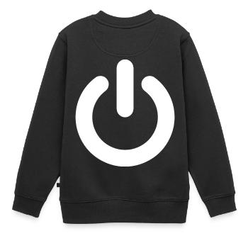 Power Button Weiß - Kinder Premium Organic Sweatshirt - Schwarz - Hinten - AI Model Kid Female (0cm)